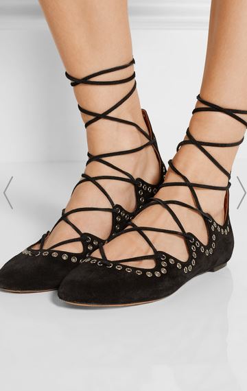 Per Fotoelektrisch Thespian Isabel Marant Leo Lace Up Ballet Flats - Shopping and Info