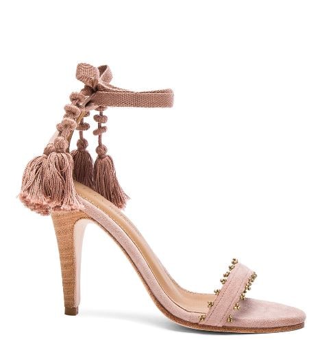 Ulla Johnson fringe pink suede sandals