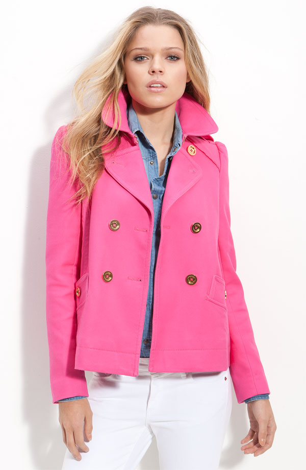 Juicy Couture Pink Crop Trench | ShoppingandInfo.com