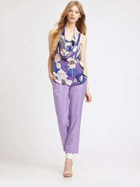 Diane Von Furstenberg Lilac Top and Pants Photo Diane Von Furstenberg Lilac Top and Pants