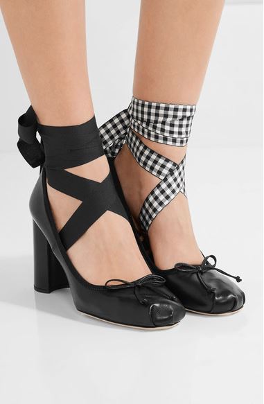 Miu Miu Lace Up Leather Pumps - Shopping and Info