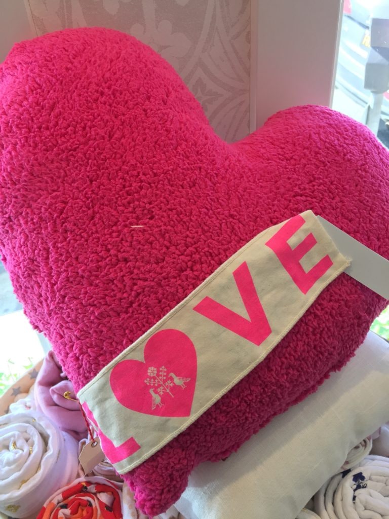 Pink heart love pillow