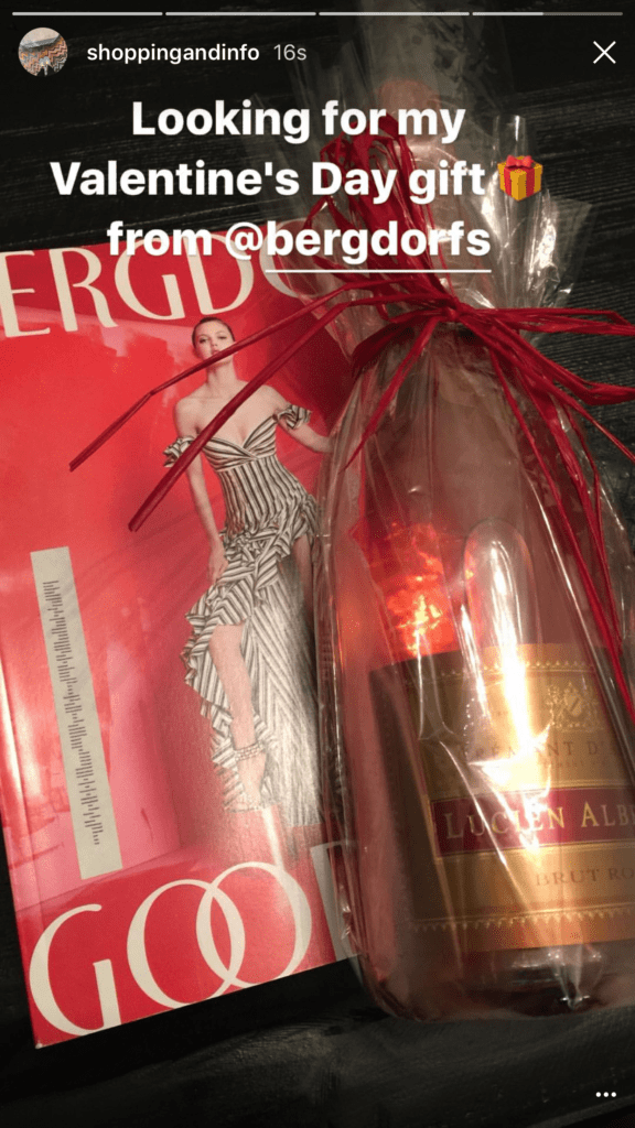 Bergdorf Goodman catalog and rose champagne