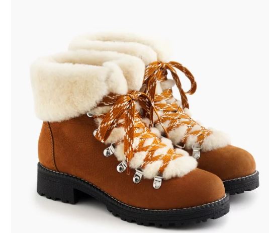 Jcrew nordic shearling boots
